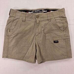 KingGee Mens Khaki Ripstop Work Shorts K17008 Size 34/87R Cargo Utility Pocket